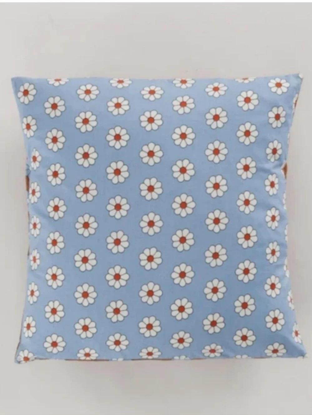 Baggu Daisy Throw Pillow Blue Orange 18